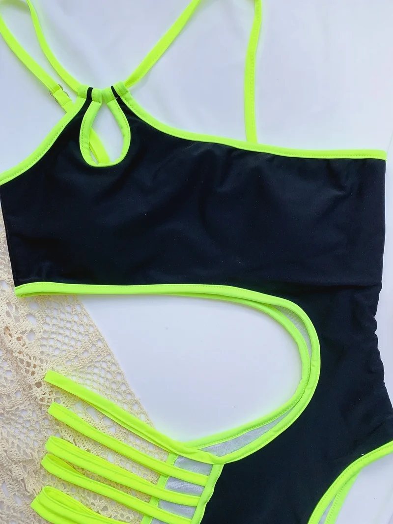 

New One-piece Swimsuit Solid Color Bikini Swim Suit European American Swimwear Ladies Bathing Bather Beach Wear