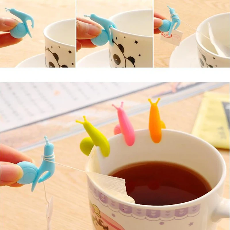 10 шт. Изысканный Силиконовый Держатель для чайного пакета в форме улитки кружка