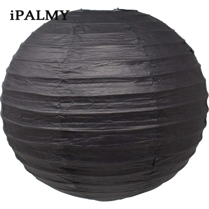 Ipalmay-золотые черно-белые подвесные круглые бумажные фонарики 8-10 дюймов для свадьбы или «нулевого дня рождения» события день рождения для улицы