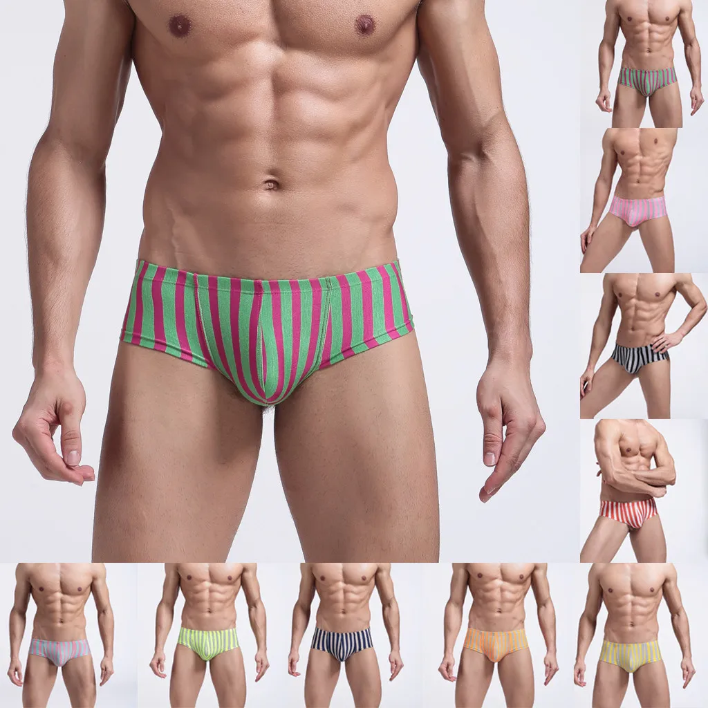 SAGACE Полосатое сексуальное мужское нижнее белье дышащие трусы модные мужские с