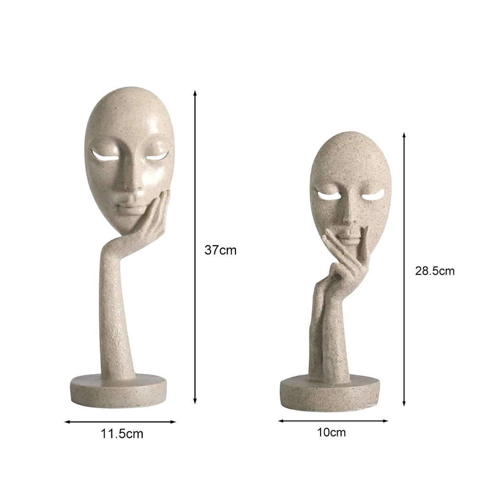 

Resin Modern Human Meditators Abstract Lady Face Character Statues Sculpture Art Crafts Figurine Home Decorative Display