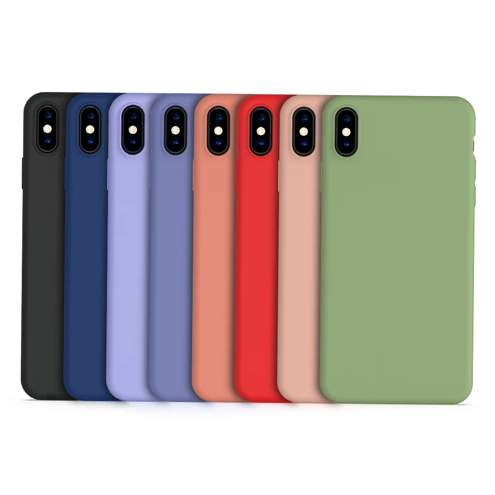 Жидкий силиконовый чехол для iPhone 11 Pro Max X XS XR 8 Plus 7 6 6S Матовый противоударный с