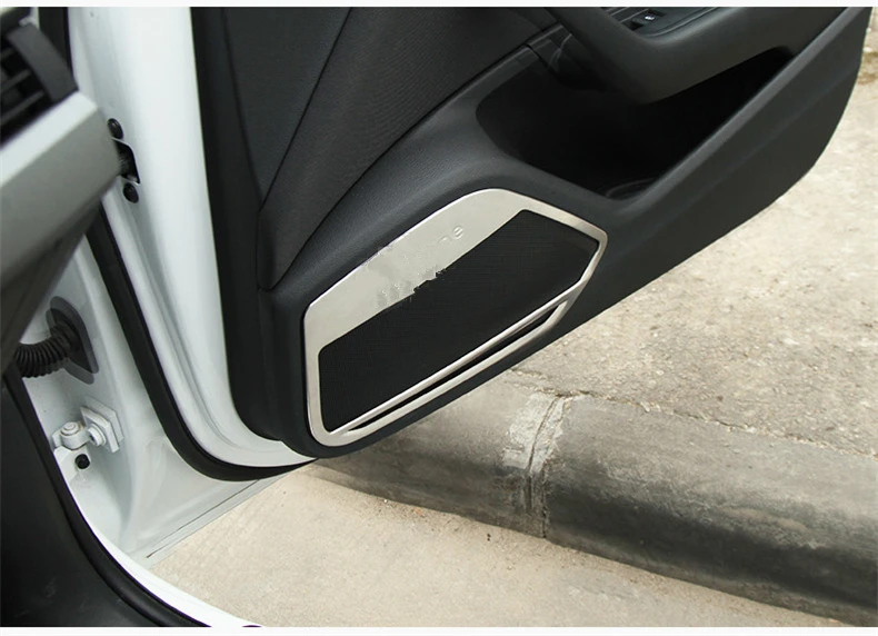 

Car Styling stainless steel Stickers Door Speaker Ring Cover Speaker Decoration Trim For Audi A4 B9 2017 Interior Accessories
