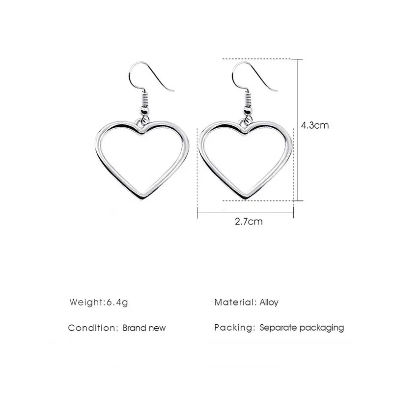

Small Heart-shaped Pendant Earrings For Women Alloy Love Elegant Romantic Earrings For Women Jewelry Accessories Gift