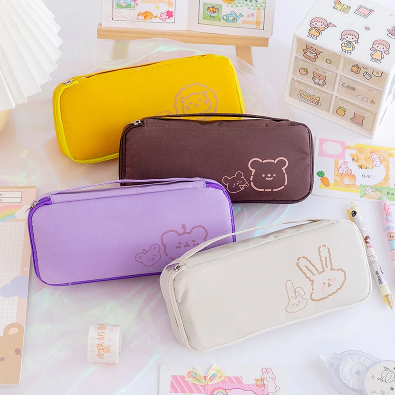 

Pencil Case Kawaii Korean Stationery Trousse Scolaire Large School Supplies Pencil Pouch Piornik Estuche School Pencil Cases