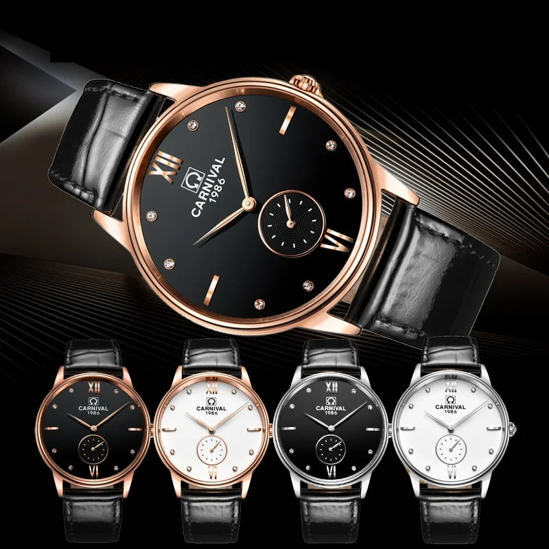 Швейцарский Карнавал мужские деловые японские Miyota Кварцевые часы с механизмом