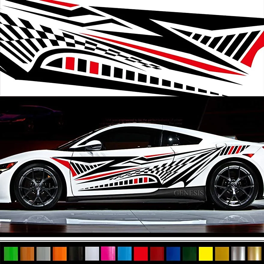 

2PC Universal Side Skirt Car Door Sticker Decal Automobiles Auto Accessories