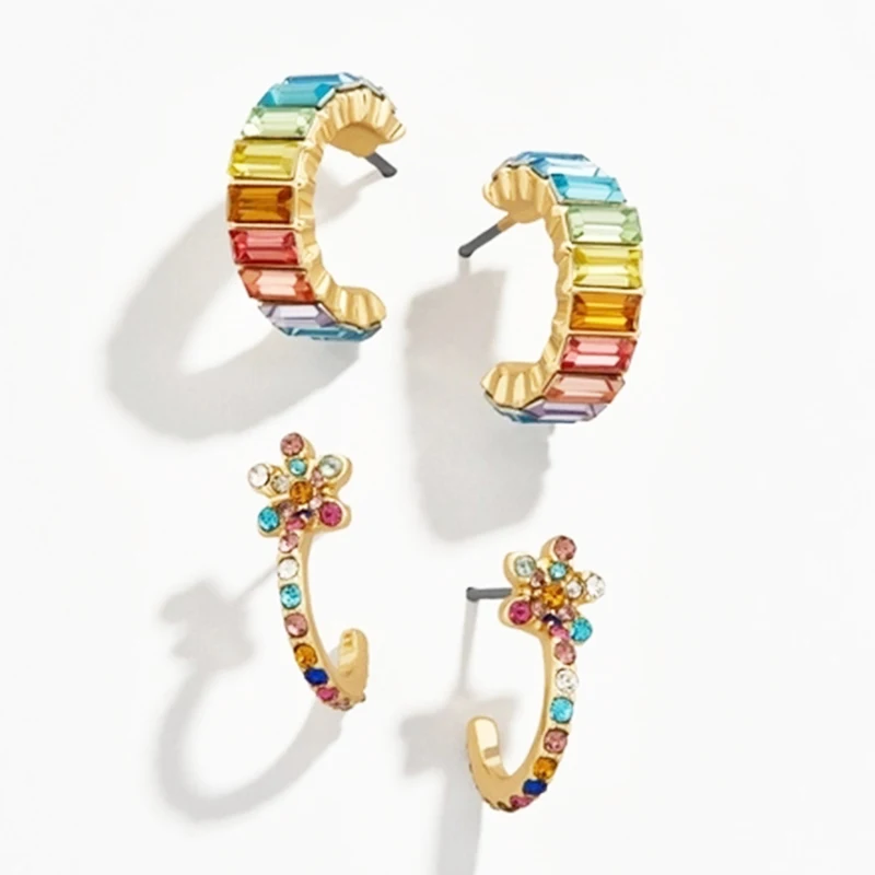 2019 богемные красочные серьги кольца цветок для женщин новый модный эффектный