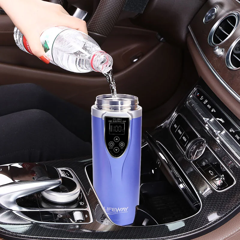

350ML 12V Car Kettle Auto car Heating Cup Adjustable Temperature Boiling Mug Portable stainless steel mini travel kettle