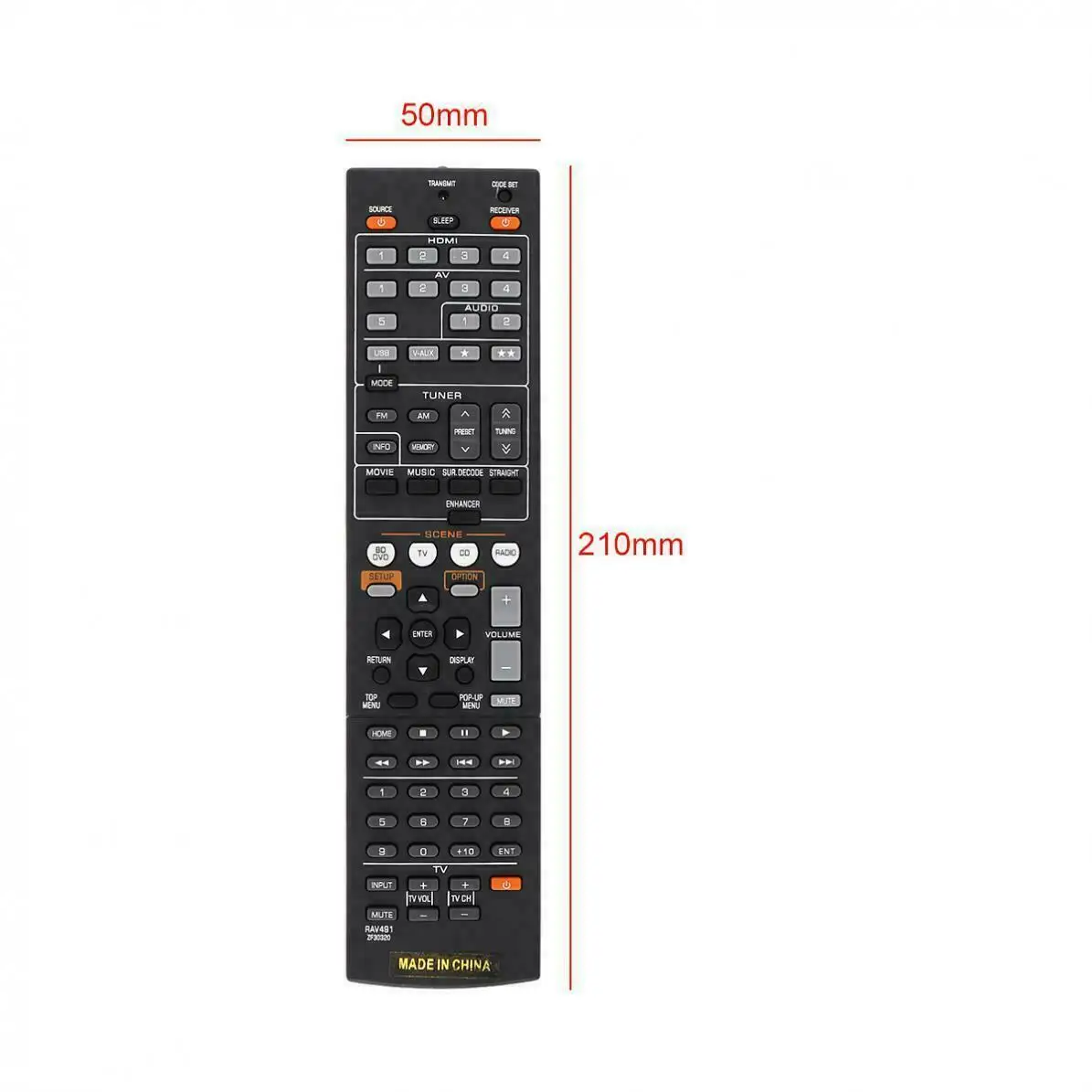 

433 MHz Frequency Remote Control For YAMAHA AV Receiver Radio TV RAV491 ZF30320