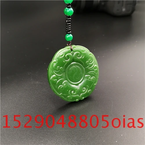 Натуральный зеленый китайский Нефритовый дракон кулон ожерелье Шарм жадеит