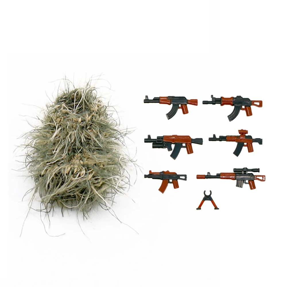

Army Soldier Weapon Accessories Ghillie Suit Military Camouflage Building Blocks Compatible Bricks Toys For Children
