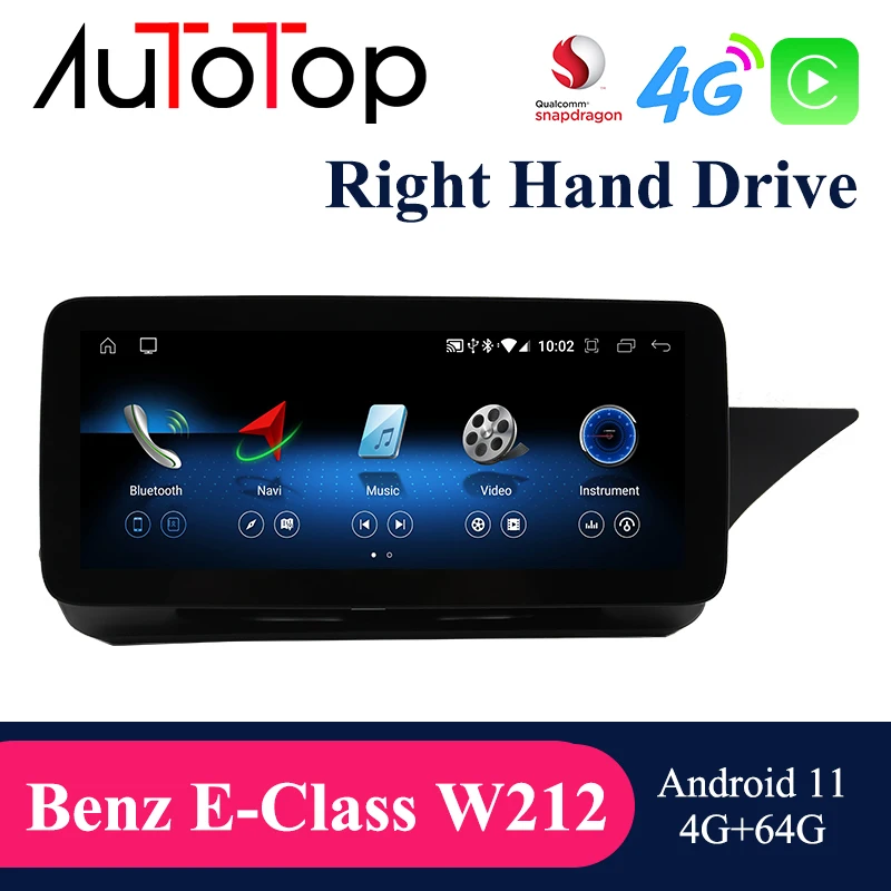 

AUTOTOP 10,25 "Snapdragon Android 11 автомобильный мультимедийный плеер GPS радио для RHD Mercedes Benz E Class W212 E200 E260 E300 2009-2016