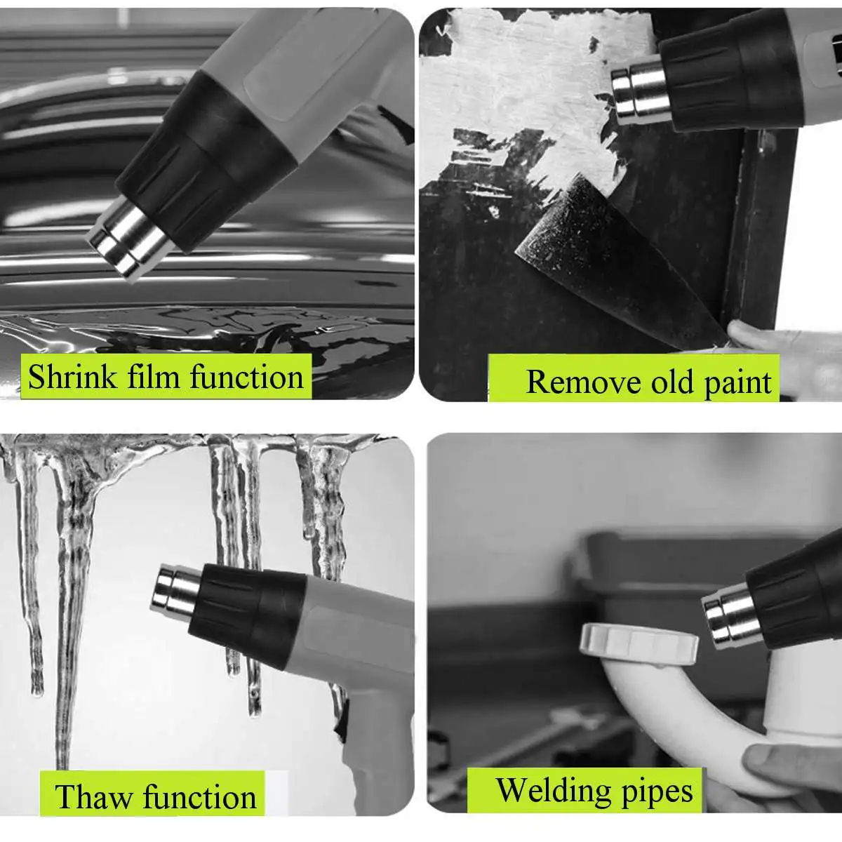 

220v Digital Electric Heat Gun Blow Dryer Temperature-controlled LCD Display With 4 Nozzle Hair Dryer For Soldering