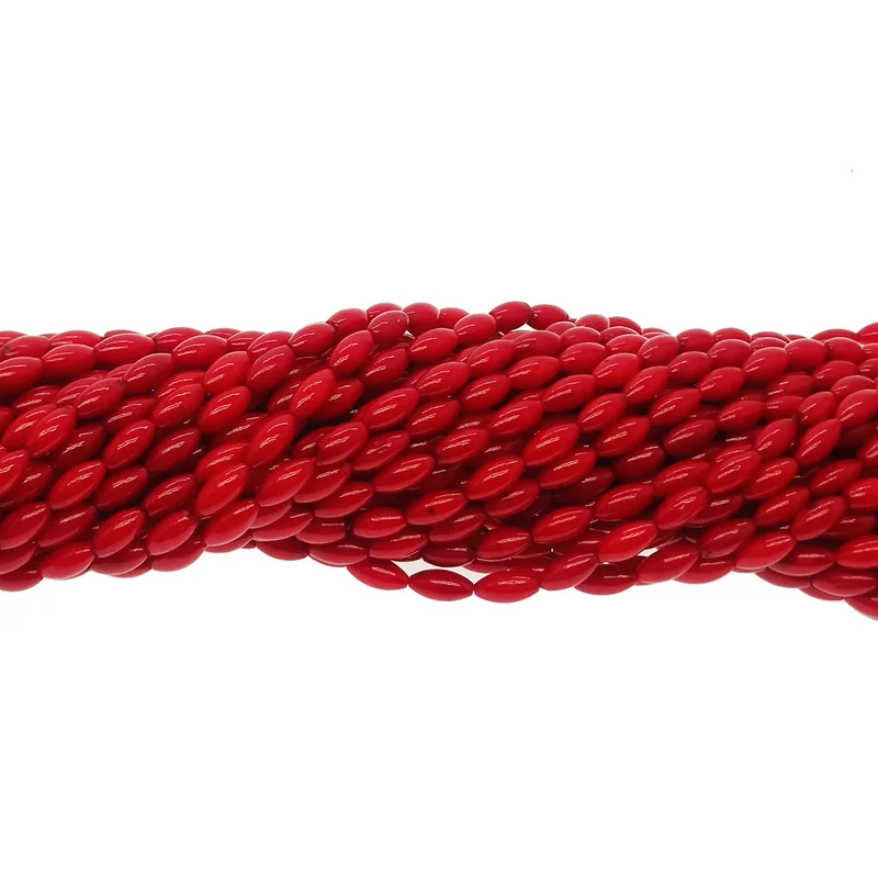 Модные овальные бусины 4*8 мм из кораллового риса россыпью высокого качества