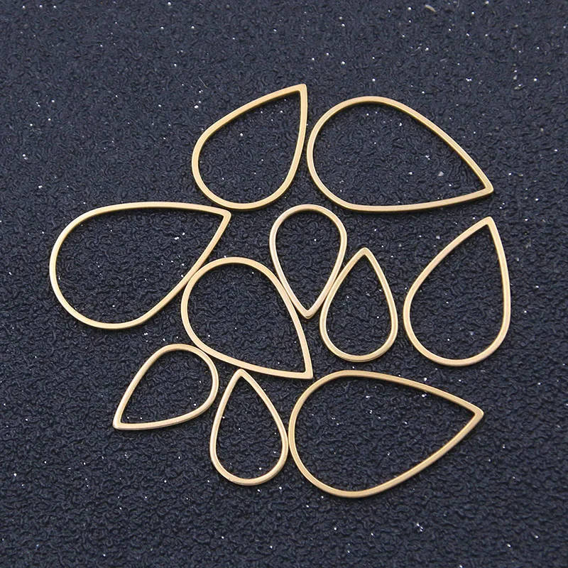 10 шт. 3 размера очаровательные капли воды Золотая нержавеющая сталь открытая