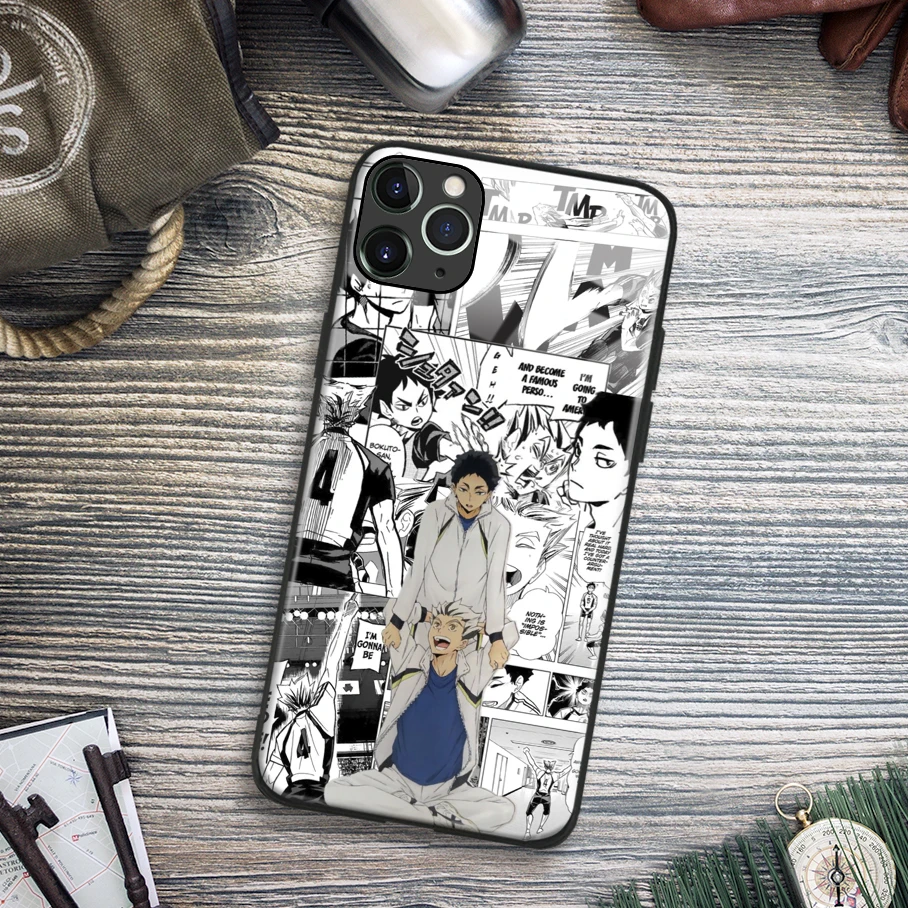 Kotaro Bokuto Keiji Akaashi Haikyuu! Мягкий стеклянный чехол из ТПУ для телефона IPhone SE 6s 7 8 Plus X Xr Xs