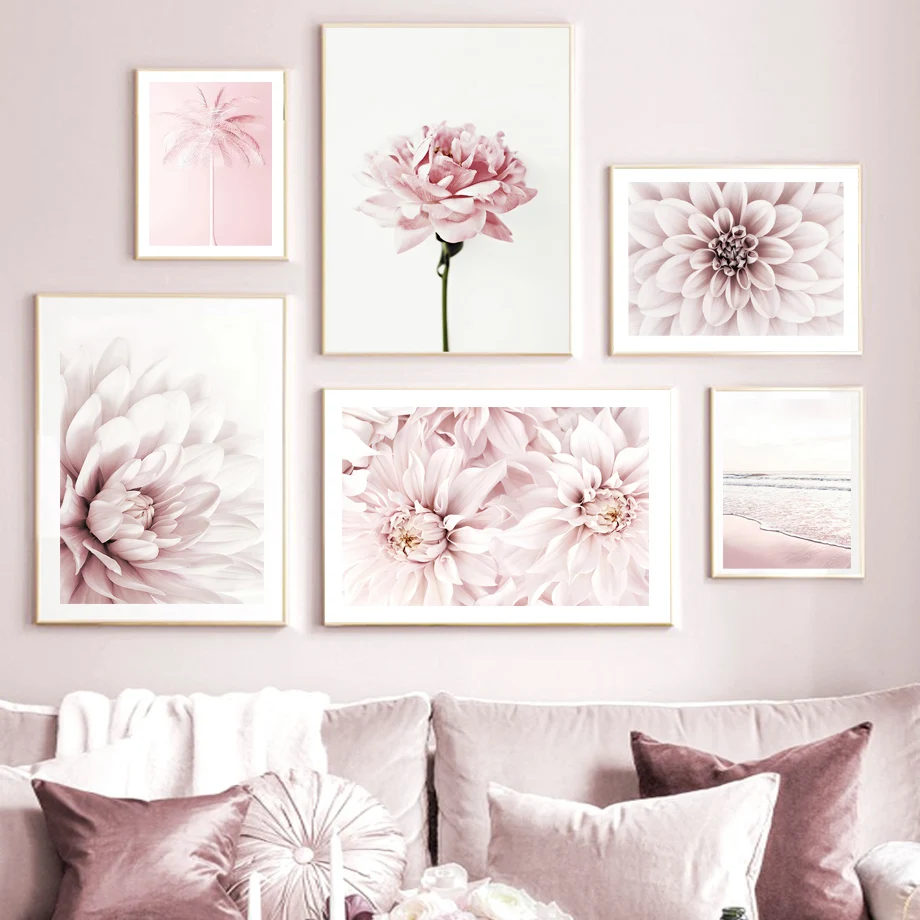 

Peony Flower Posters And Prints Palm Tree Painting Camera Poster Sea Print Nordic Wall Pictures For Living Room Decoration