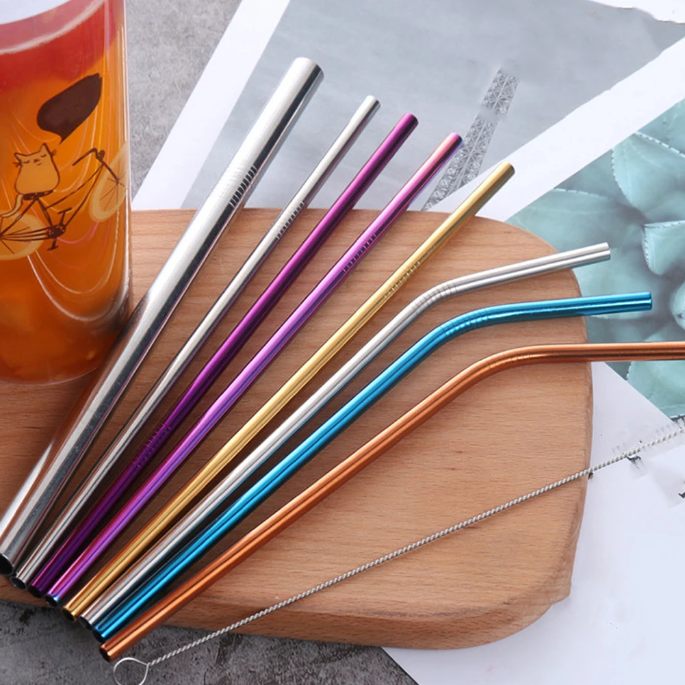 

5Pcs Extra Wide Stainless Steel Straws Reusable Drinking Straws With Brushes Metal Straw For Party,Tumblers,Bevarage,Smoothie