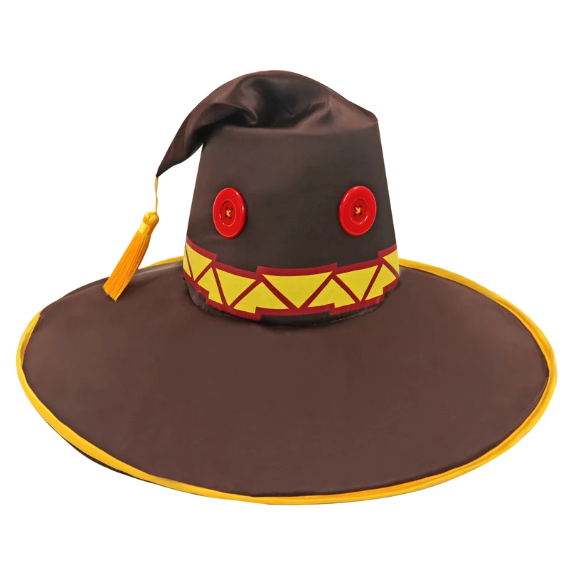 

Megumin Hat Cosplay Costume Accessory Adult Women Halloween Party Headwear Witch Hat Peaked Cap Megumin Cloak Cosplay Wig