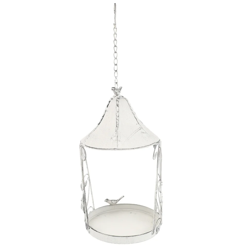 

1Pc Hanging Bird Feeder Decorative Food Container Garden Feeding Tool (White)
