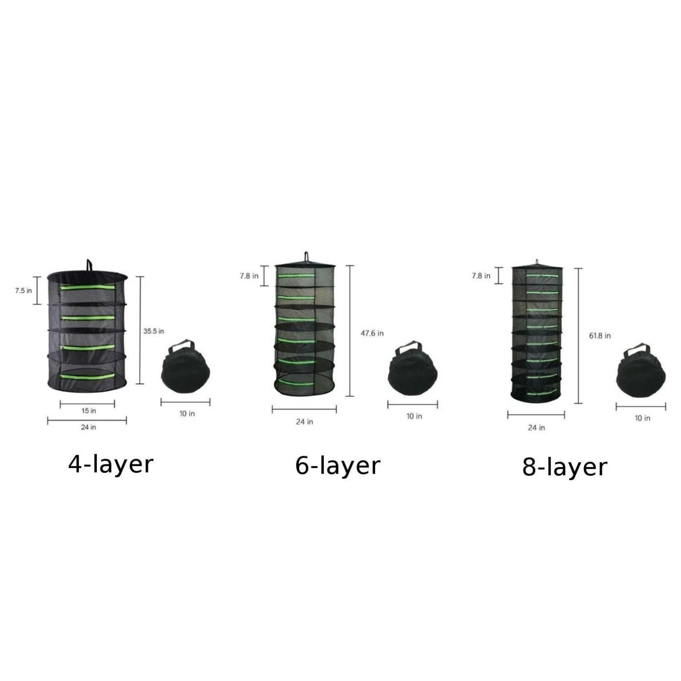 Застежка молния сухая сетчатая корзина для сушки 4/6/8 слоев растения сада