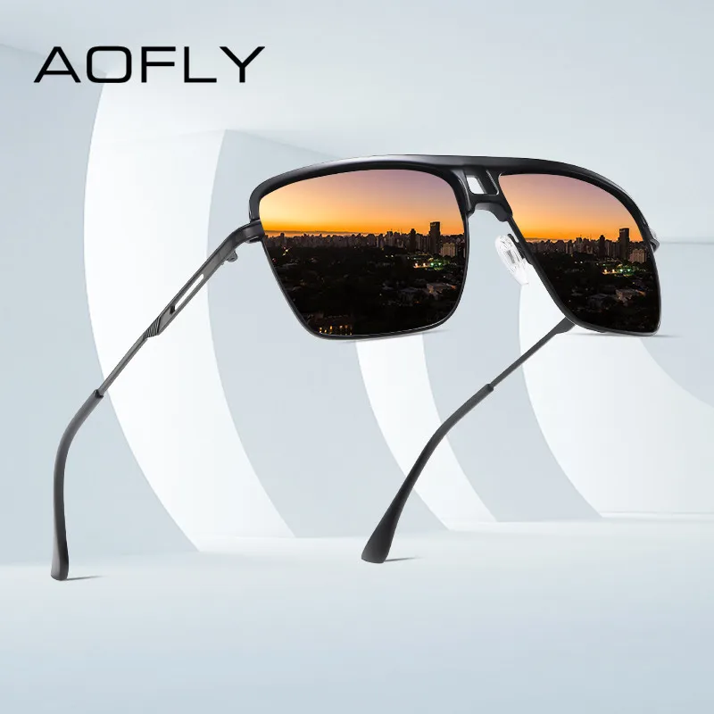 

AOFLY Polarized Men's Sunglasses Fashion Anti-Glare Coating Lens Driving Square Brand Sun glasses Male UV400 sonnenbrille herren