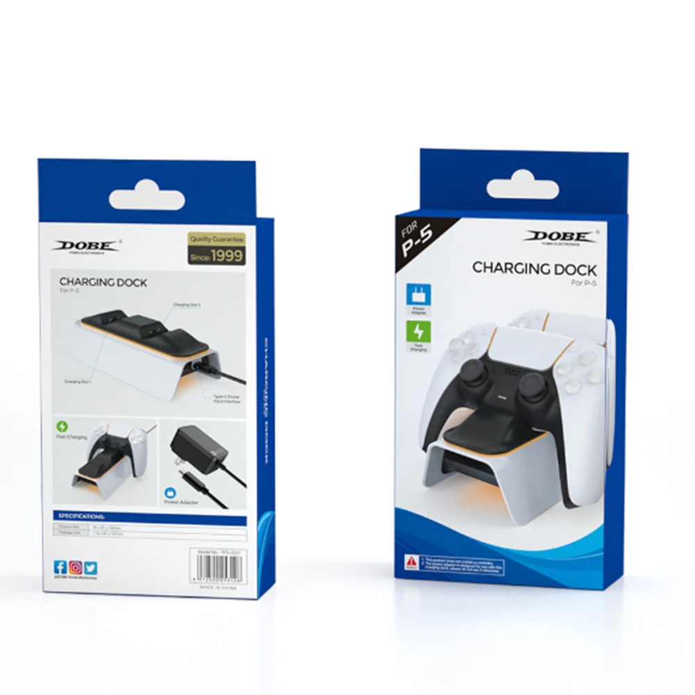 Двойное быстрое зарядное устройство для PS5 беспроводной контроллер светодиодная
