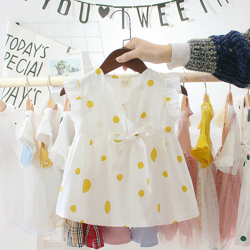 

Newborn Baby Girls Dress Summer Kids Clothes Fashion Polka Dot Bow Princess Dresses for Toddler Girl Kids Birthday Dress