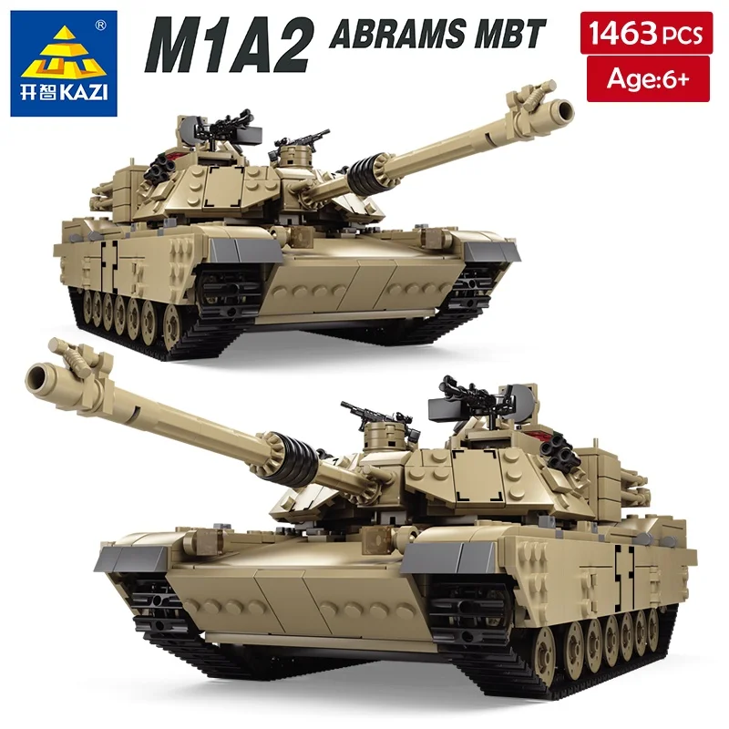 Основной боевой танк KAZI M1A2 Abrams строительные блоки 1463 шт. дизайн 1:28 модель танка