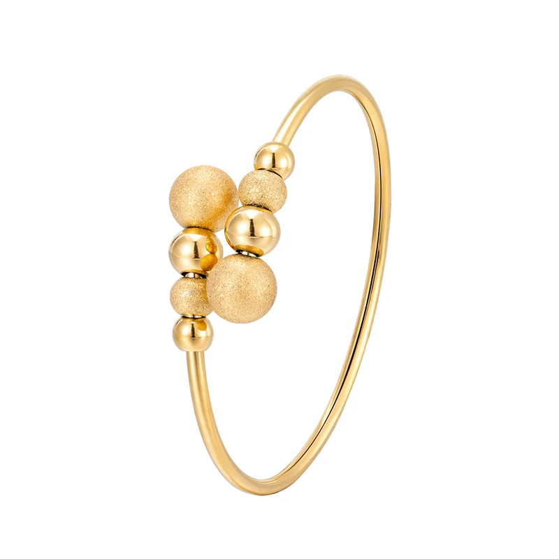 Модный Новый матовый и гладкий браслет из нержавеющей стали с шариками для