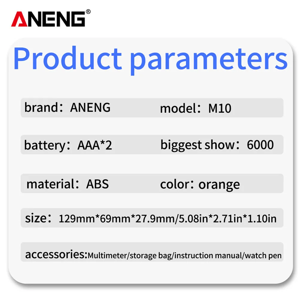 ANENG M10 тестер мультиметр мини цифровой мультиметры цифровые digital multimeter esr meter