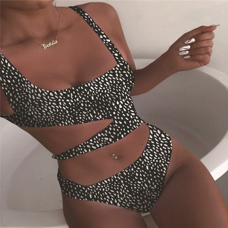 

Sexy Bikini Set Leopard Swimwear Women 2021Swimsuits Push Up Biquini Printed Bikinis Buckle Front Beach Wear Traje De Baño Mujer