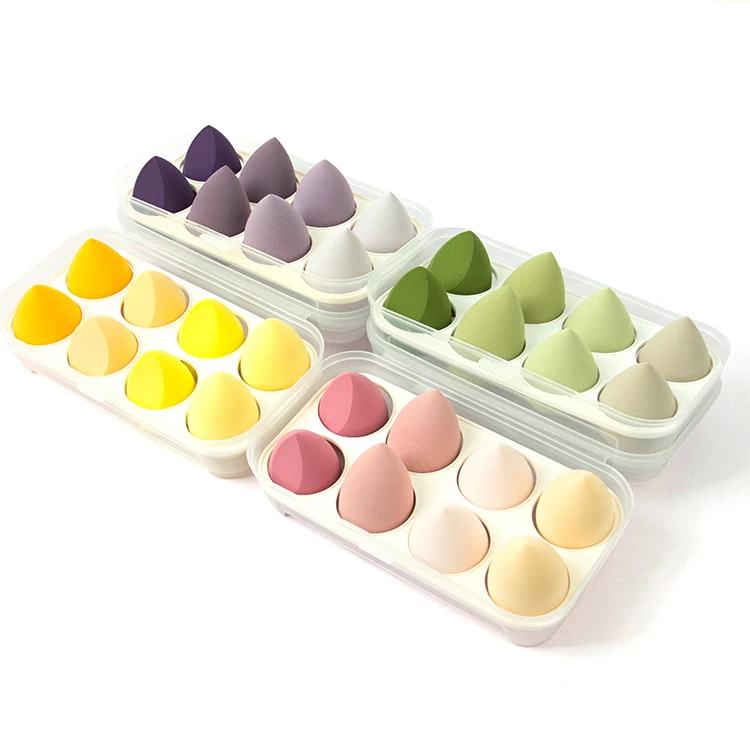 Косметическая губка для макияжа 8 шт. с коробкой хранения влажной и сухой красоты