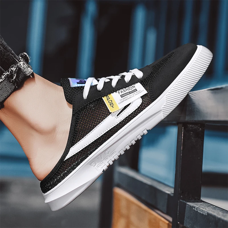 

2021 Summer Men Comfortable Sandals Men Half Shoes Slippers Design Breathable Casual Beach Shoes Outdoor Walking Shoes For Men