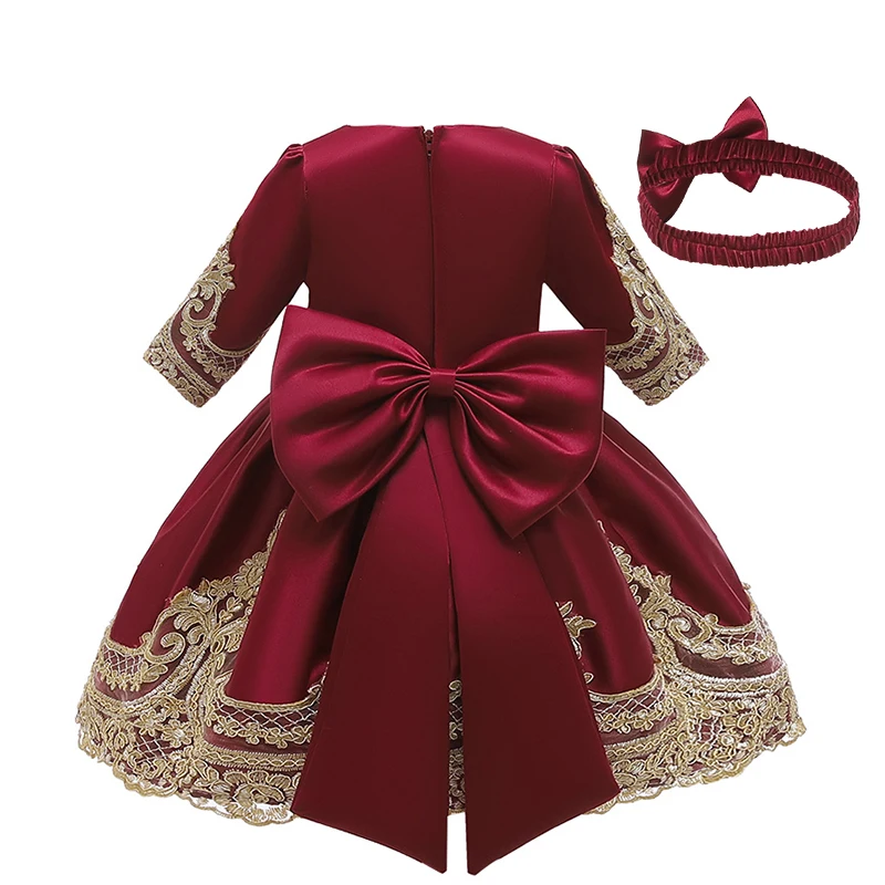 Детское кружевное платье с цветами одежда для крещения костюм принцессы на