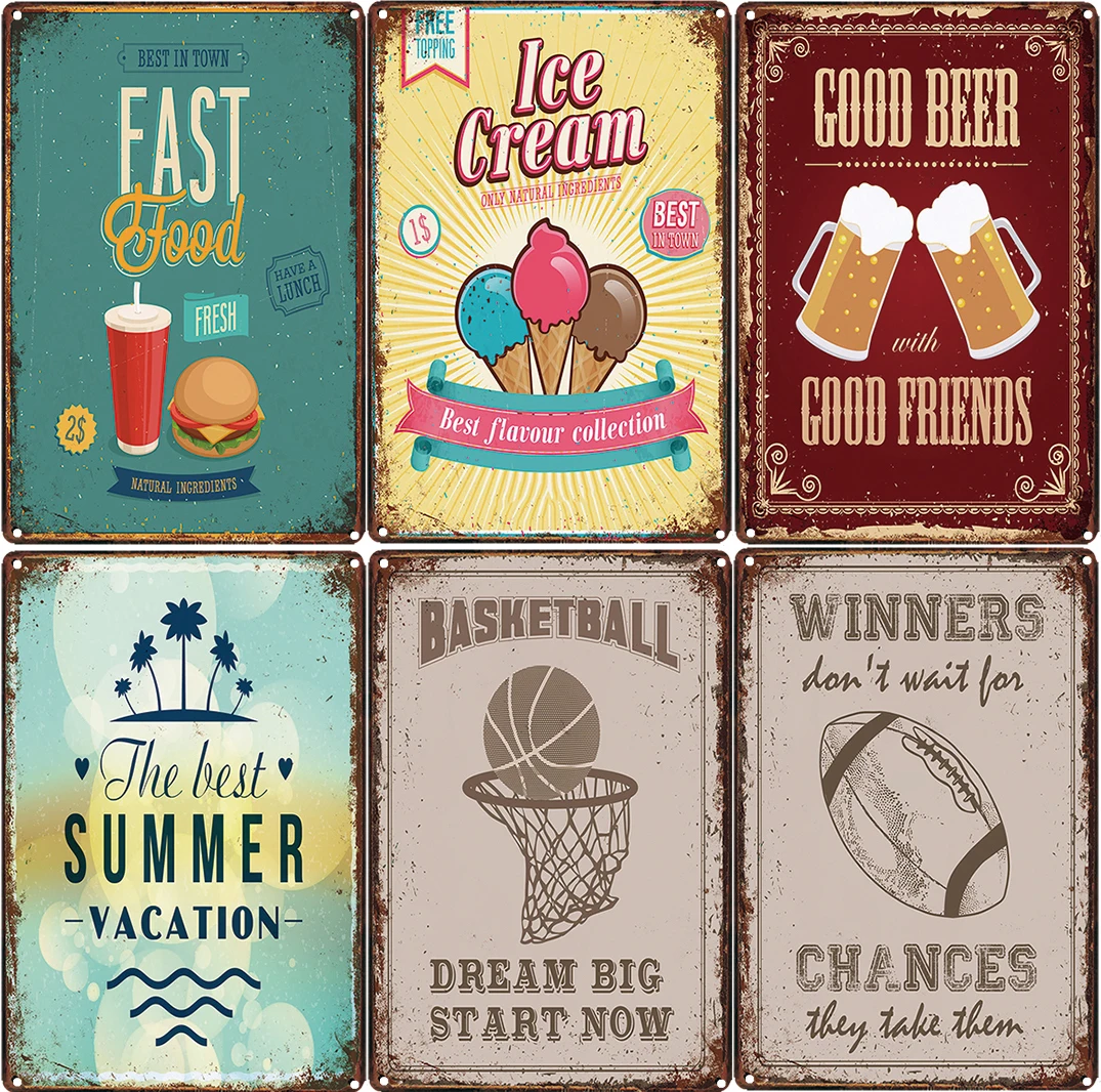 Наслаждайтесь летом мороженое пиво оловянный знак винтажный Пивной магазин