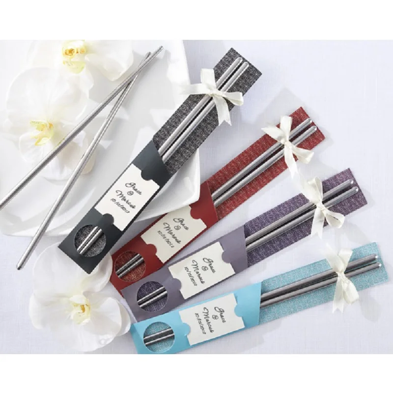 

50Pairs/lot Wedding Favors Alloy Chopsticks BBQ Chopsticks