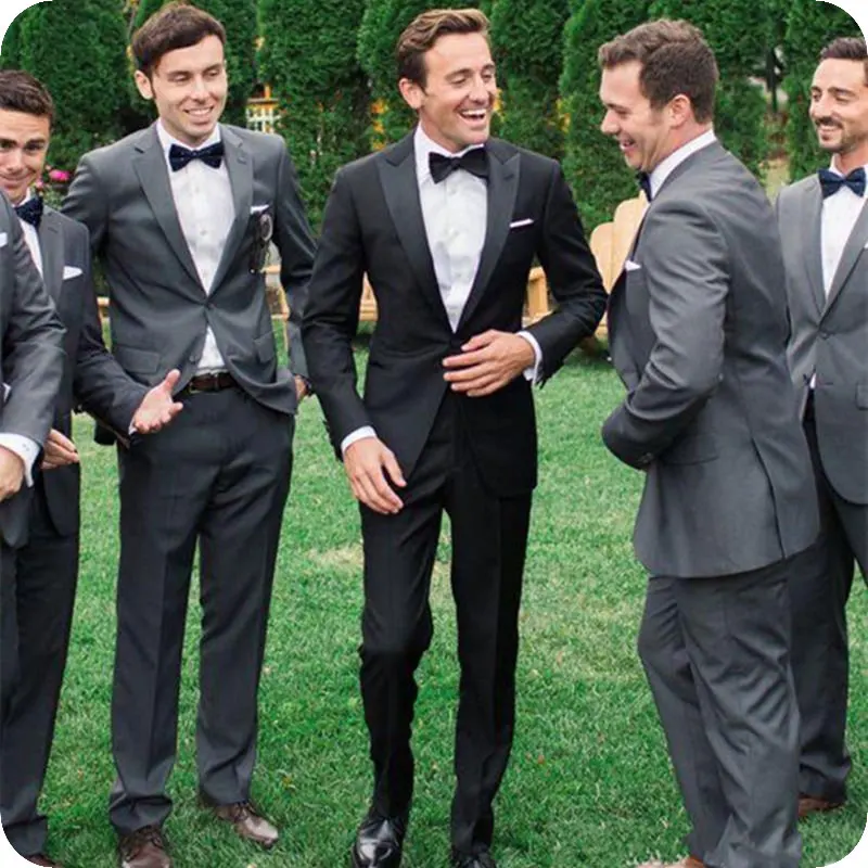 Смокинг жениха черные костюмы для свадьбы Мужской Блейзер костюм Homme Terno Masculino с