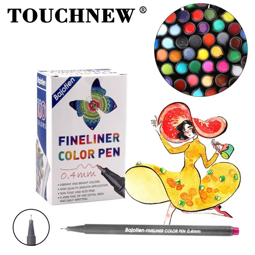Ручки Fineliner 12 100 цветов s Набор цветных ручек с мелкими точками 0 4 мм цветные ed