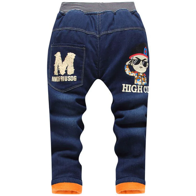 От 2 до 7 лет зимние золотые вельветовые детские джинсы штаны плотные джинсовые с