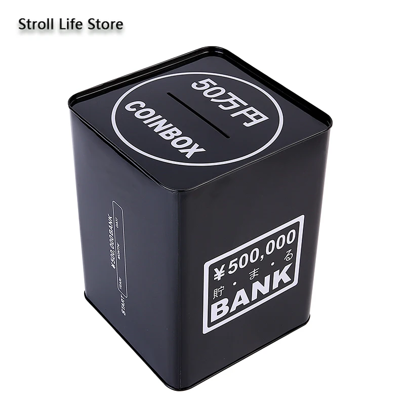 

Creative Piggy Bank Piggy Bank metal coin box large adult square piggy bank note gift 365 days fp060