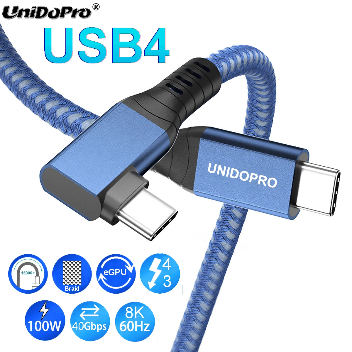 90 градусов USB C кабель USB4 100W зарядка - 40Gbps 8K Thunderbolt 4/3 для MacBook Pro/iMac/iPad Pro /Mac Mini M1/eGpu.