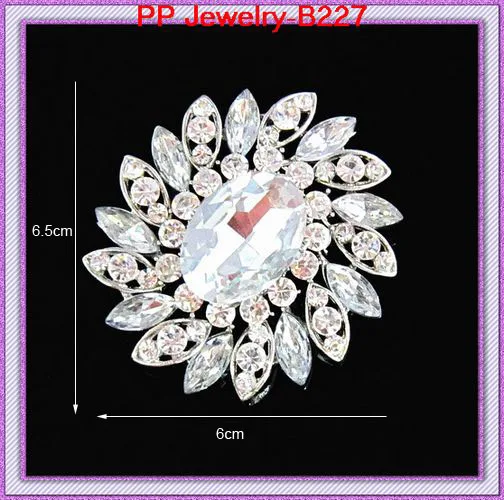 Лидер продаж роскошная Свадебная огромная стеклянная брошь в виде цветка с