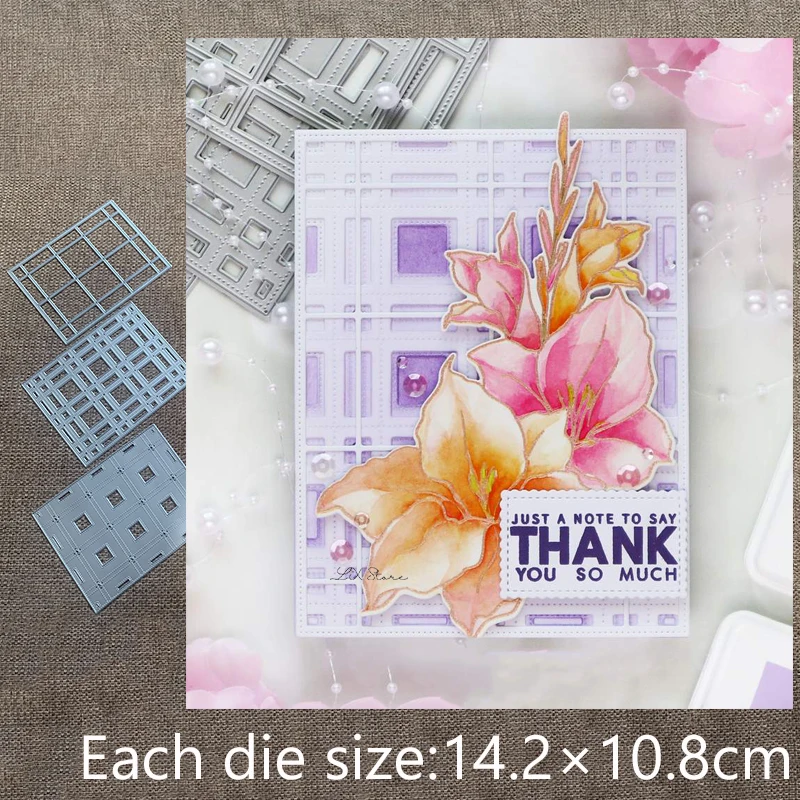 

Металлические штампы XLDesign, форма для резки в клетку, в клетку, для ношения слоями, для альбома, бумаги, карточек, тиснения