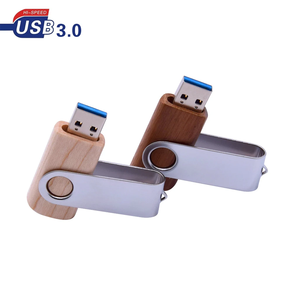 Rotable Metal Clip + деревянная USB флешка 3 0 64 Гб Кленовая ручка привод 32 высокоскоростная
