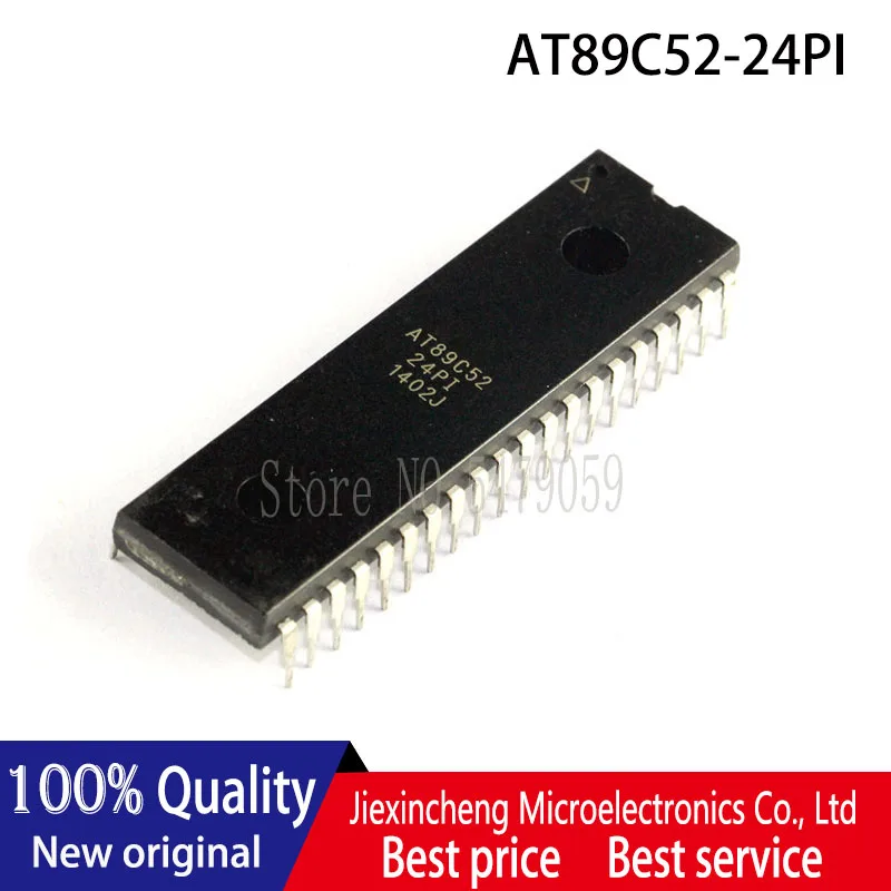 

5PCS AT89C52-24PI AT89C52 DIP-40 Microcontroller chip New original