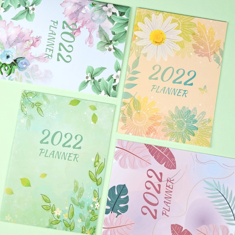 Ежедневник формата А4 2022 планировщик времени блокнот милый цветочный 16 листов