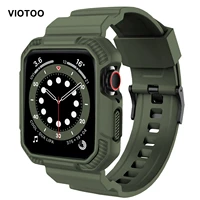 army green strap for apple watch band 44mm 42mm with bumper case viotoo rugged full protection 38mm 40mm band strap for iwatch