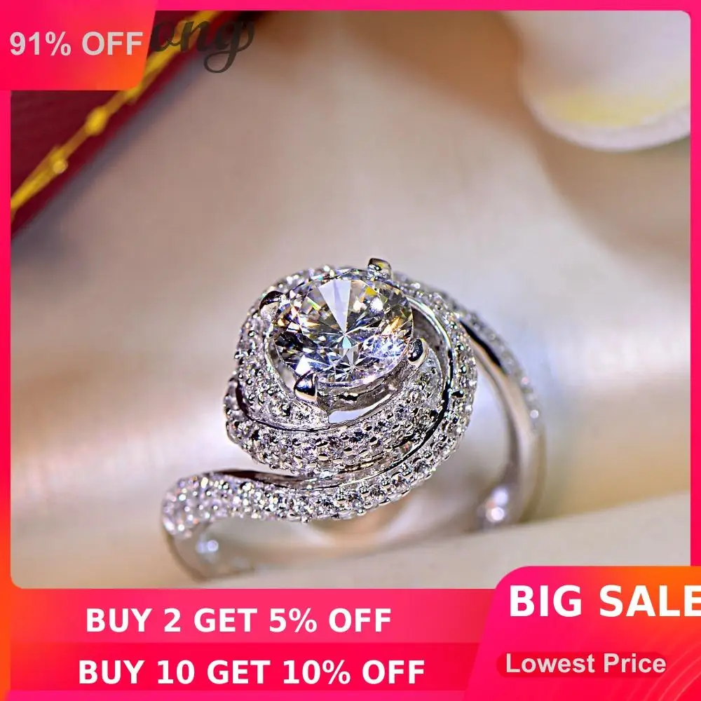 Кольцо женское из серебра 925 пробы с фианитом 7 мм|wedding band ring|band ringfashion jewelry ring |